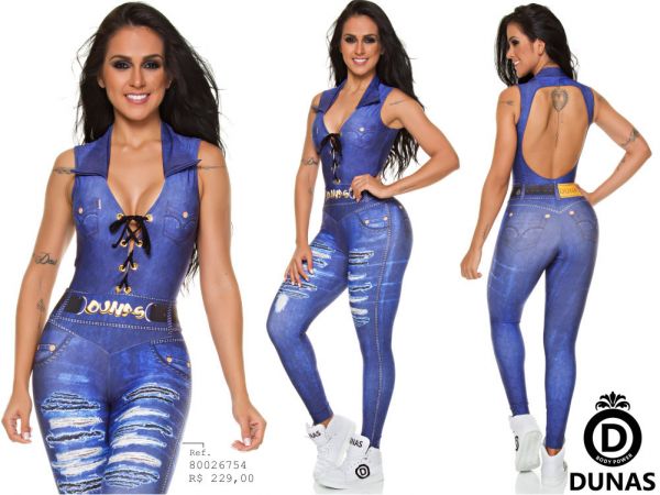 Macacão Jeans Fake